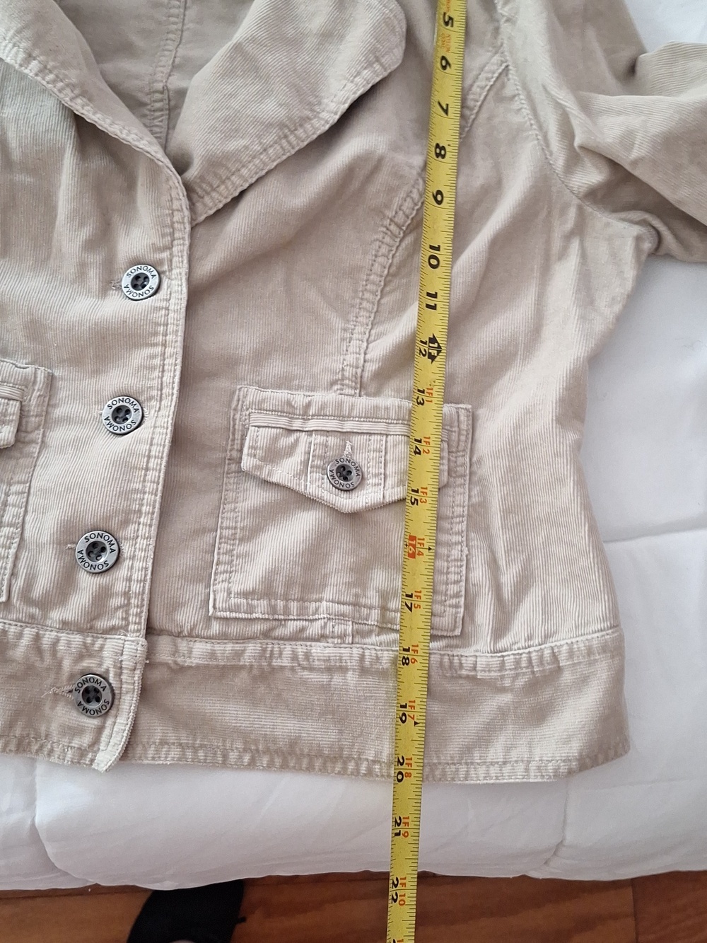 Sonoma Beige Corderoy Jacket with Ribbed Collar - Picture 12 of 12